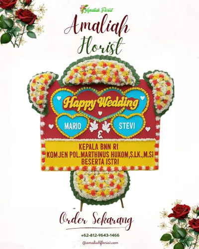 Karangan Papan Bunga Pernikahan di Cimangkok